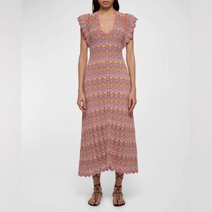 Derek Lam Tahra Scalloped Maxi Dress, size Small